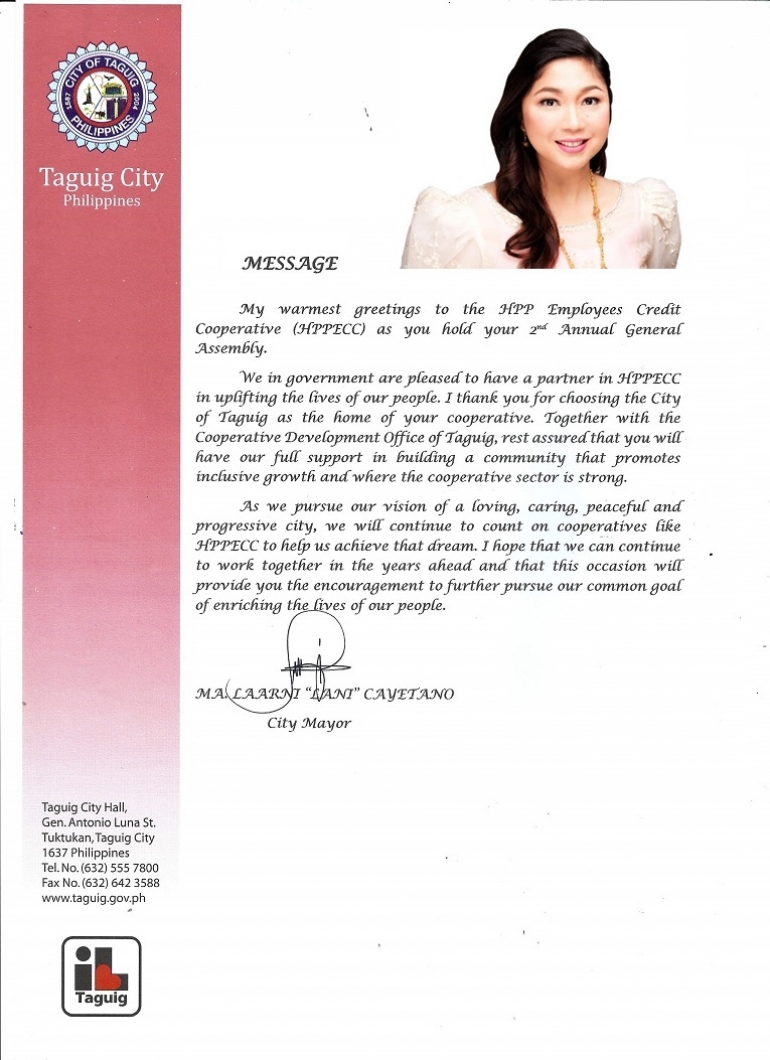 Mayor Lani Cayetano Sends Message to HPPECC